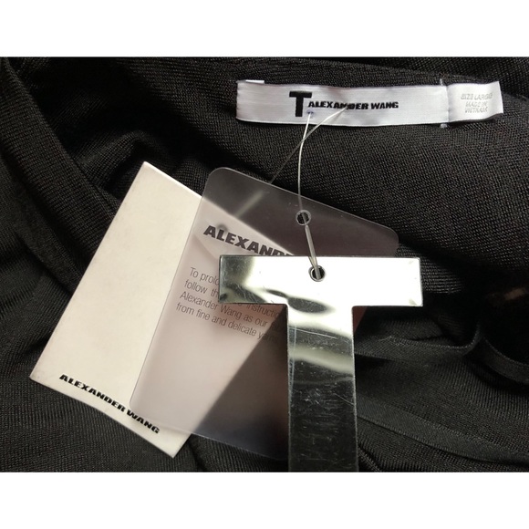 NWT Alexander Wang * Backless Draped Fully-Lined Mini New LBD! Chic black sheath - Picture 2 of 9